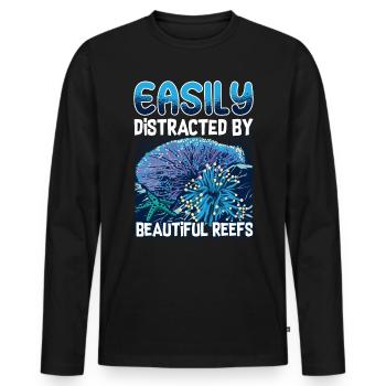 Marine Science Design for an Ocean Student - Men's Premium Organic Long Sleeve Shirt - black - Front - Nico (187cm)