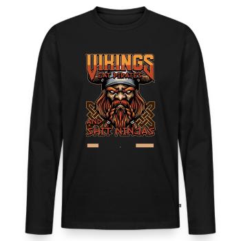 Conception de la mythologie viking nordique pour les guerriers vikings - T-shirt manches longues Premium bio Homme - noir - Devant - Nico (187cm)