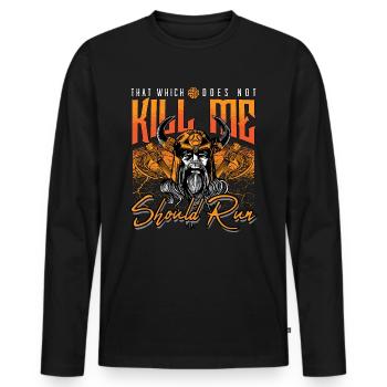 Norse Viking Mythology Design for Viking Warriors - Männer Premium Bio Langarmshirt - Schwarz - Vorne - Nico (187cm)