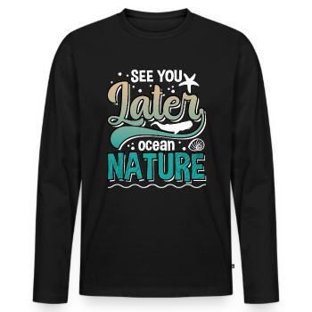 Marine Science Design for an Ocean Student - Men's Premium Organic Long Sleeve Shirt - black - Front - Nico (187cm)