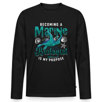 Marine Science Design for an Ocean Student - Men's Premium Organic Long Sleeve Shirt - black - Front - Nico (187cm)