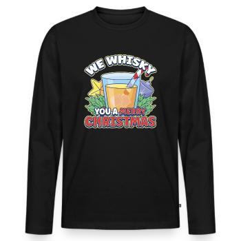Conception de whisky de Noël pour un amateur de boisson de Noël - T-shirt manches longues Premium bio Homme - noir - Devant - Nico (187cm)