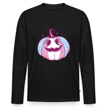Transgender Pride Pumpkin LGBT Trans Flag - T-shirt manches longues Premium bio Homme - noir - Devant - Nico (187cm)