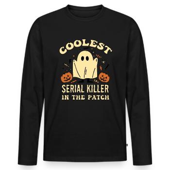 Coolest Serial Killer In The Patch Halloween - Männer Premium Bio Langarmshirt - Schwarz - Vorne - Nico (187cm)