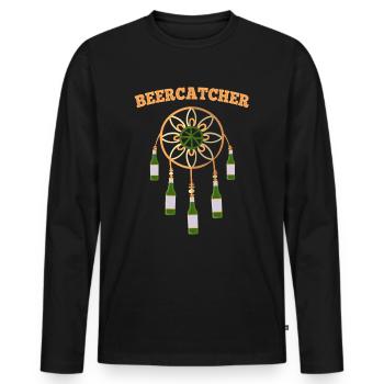 Beercatcher Dreamcatcher Beer Party - Männer Premium Bio Langarmshirt - Schwarz - Vorne - Nico (187cm)