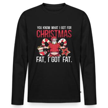 J’ai grossi pour Noël - T-shirt manches longues Premium bio Homme - noir - Devant - Nico (187cm)