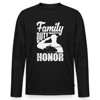 Family Duty Honor Father's Day - Männer Premium Bio Langarmshirt - Schwarz - Vorne - Nico (187cm)