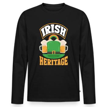 Le patrimoine irlandais célèbre la Saint-Patrick de l’Irlande - T-shirt manches longues Premium bio Homme - noir - Devant - Nico (187cm)