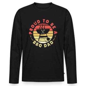 Proud To Be BBQ Dad Father's Day Grill - Männer Premium Bio Langarmshirt - Schwarz - Vorne - Nico (187cm)