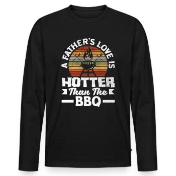 L’amour d’un père est plus chaud que le barbecue La fête des pères - T-shirt manches longues Premium bio Homme - noir - Devant - Nico (187cm)