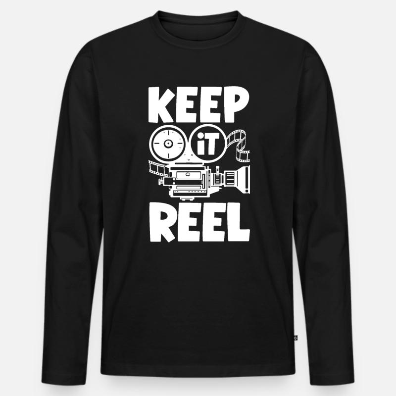 Keep It Reel Filmmaker - Männer Premium Bio Langarmshirt - Schwarz