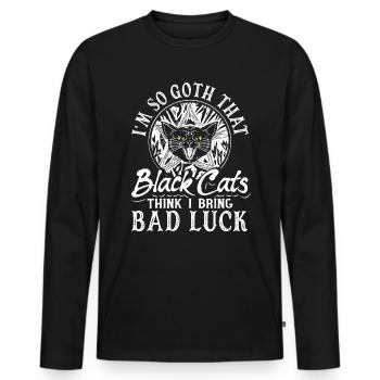 I'm So Goth That Black Cats Think I Bring Bad Luck - Men's Premium Organic Long Sleeve Shirt - black - Front - Nico (187cm)