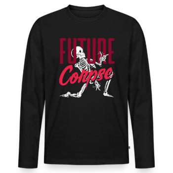 Future Corpse Dark Gothic Skeleton - Men's Premium Organic Long Sleeve Shirt - black - Front - Nico (187cm)