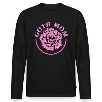 Goth Mom Dark Gothic Skeleton - Men's Premium Organic Long Sleeve Shirt - black - Front - Nico (187cm)