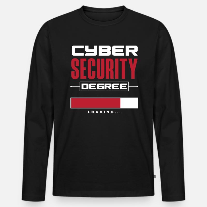 Cyber Security Degree Loading - Men's Premium Organic Long Sleeve Shirt - black