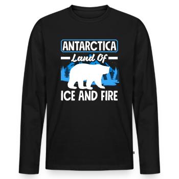 Antarctica land of fire and ice Expedition - Men's Premium Organic Long Sleeve Shirt - black - Front - Nico (187cm)