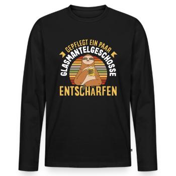 Gepflegt ein paar Glasmantelgeschosse Entschärfen - Männer Premium Bio Langarmshirt - Schwarz - Vorne - Nico (187cm)