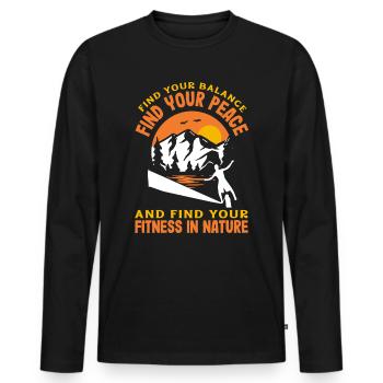 Find your balance, find your peace, and find your - Men's Premium Organic Long Sleeve Shirt - black - Front - Nico (187cm)