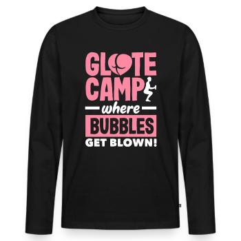 Glute Camp: Where Bubbles Get Blown - Männer Premium Bio Langarmshirt - Schwarz - Vorne - Nico (187cm)