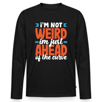 Je ne suis pas bizarre, je suis juste en avance sur la courbe - T-shirt manches longues Premium bio Homme - noir - Devant - Nico (187cm)