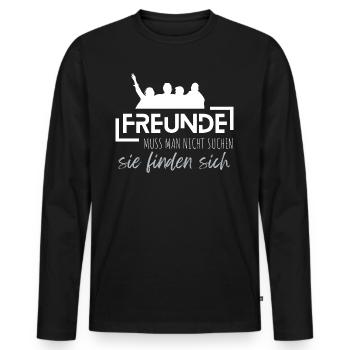 Beste Freunde FREUND Kumpel Kumpels - Männer Premium Bio Langarmshirt - Schwarz - Vorne - Nico (187cm)