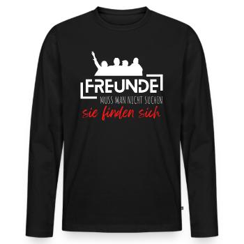 Beste Freunde FREUND Kumpel Kumpels - Männer Premium Bio Langarmshirt - Schwarz - Vorne - Nico (187cm)