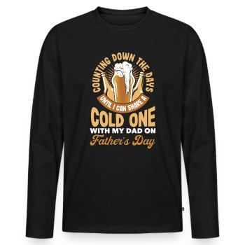Counting Down the Days Father's Day - Männer Premium Bio Langarmshirt - Schwarz - Vorne - Nico (187cm)
