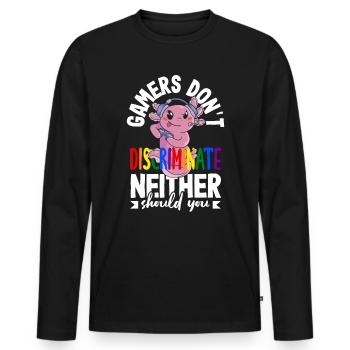 Les joueurs ne font pas de discrimination - vous ne devriez pas non plus - T-shirt manches longues Premium bio Homme - noir - Devant - Nico (187cm)
