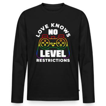 Love knows no level restrictions LGBTQ+ Gamer - Men's Premium Organic Long Sleeve Shirt - black - Front - Nico (187cm)
