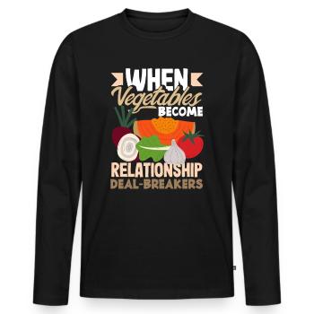 When vegetables become relationship deal-breakers - Men's Premium Organic Long Sleeve Shirt - black - Front - Nico (187cm)