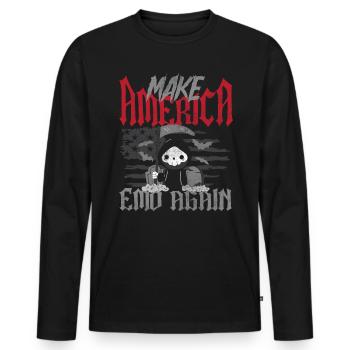 Emoticon Make America Emo Again Emocore Esthétique - T-shirt manches longues Premium bio Homme - noir - Devant - Nico (187cm)
