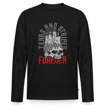 Emoticon Emo Tears and Stripes Forever Emocore - T-shirt manches longues Premium bio Homme - noir - Devant - Nico (187cm)