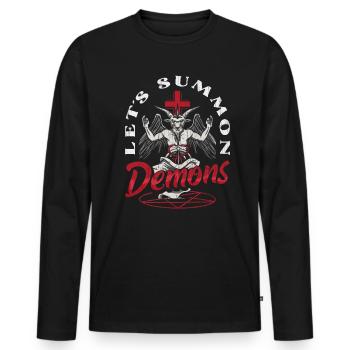 Occult - Men's Premium Organic Long Sleeve Shirt - black - Front - Nico (187cm)