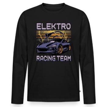 Lustiger Elektrofahrzeug-Witz Elektro Racing Team - Männer Premium Bio Langarmshirt - Schwarz - Vorne - Nico (187cm)