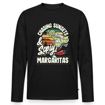 Attenzione Spicy Margarita Cocktail Lover's - Männer Premium Bio Langarmshirt - Schwarz - Vorne - Nico (187cm)