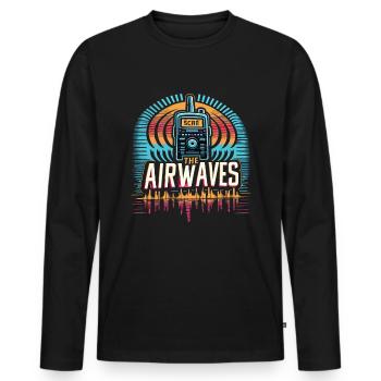 Scan The Airwaves Graphic - Männer Premium Bio Langarmshirt - Schwarz - Vorne - Nico (187cm)