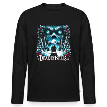 Deadly Bells - Menacing Sleigh Bells Christmas - Männer Premium Bio Langarmshirt - Schwarz - Vorne - Nico (187cm)