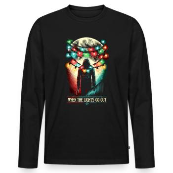 When the Lights Go Out - Sinister Christmas - Men's Premium Organic Long Sleeve Shirt - black - Front - Nico (187cm)