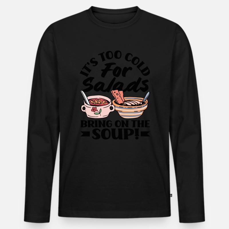 Bring on the Soup Cozy - Männer Premium Bio Langarmshirt - Schwarz