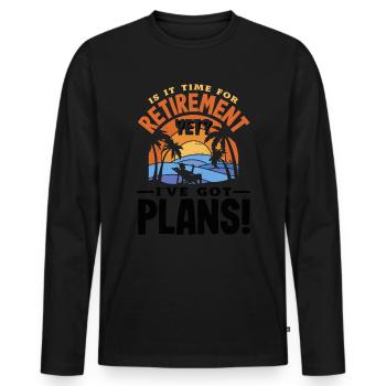 I've Got Plans Enthusiast - Men's Premium Organic Long Sleeve Shirt - black - Front - Nico (187cm)