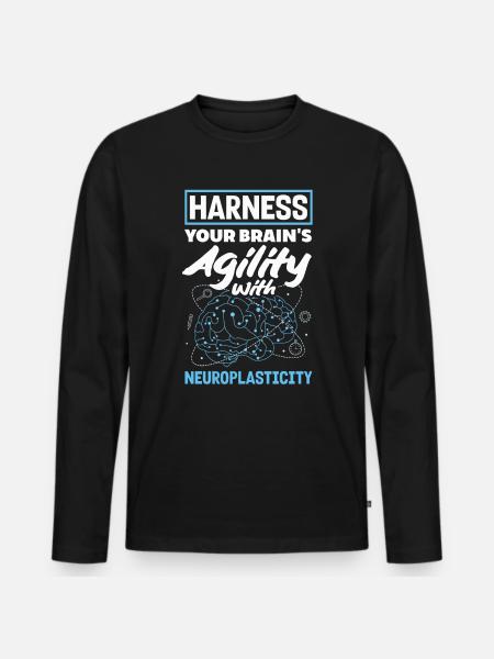 Unlock Your Brain's Potential Neuroplasticity - Men's Premium Organic Long Sleeve Shirt - black