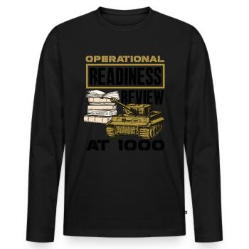 Embrace the Mission Military Time Adventure Call - Männer Premium Bio Langarmshirt - Schwarz - Vorne - Nico (187cm)