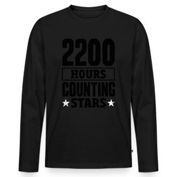 Embrassez l’appel à l’aventure de la mission militaire - T-shirt manches longues Premium bio Homme - noir - Devant - Nico (187cm)