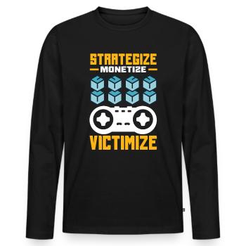 Cryptocurrency Rewards Gaming Blockchain Gamer - Männer Premium Bio Langarmshirt - Schwarz - Vorne - Nico (187cm)
