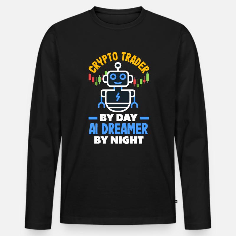 Cryptocurrency AI & Crypto Enthusiast Blockchain - Männer Premium Bio Langarmshirt - Schwarz