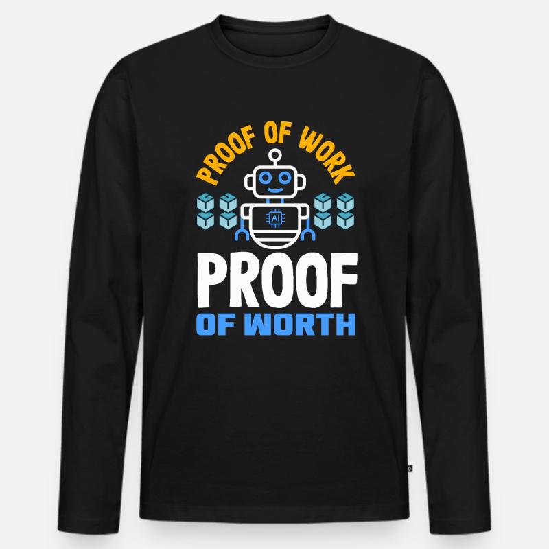 Cryptocurrency AI & Crypto Enthusiast Blockchain - Männer Premium Bio Langarmshirt - Schwarz