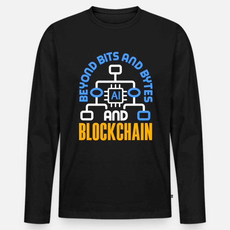 Cryptocurrency AI & Crypto Enthusiast Blockchain - Männer Premium Bio Langarmshirt - Schwarz