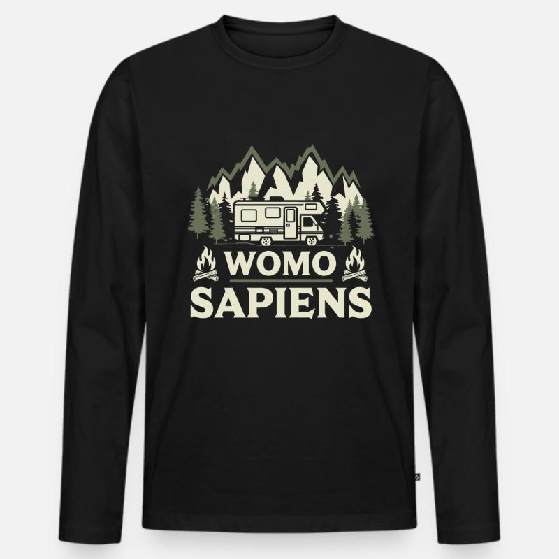 Womo Sapiens - Männer Premium Bio Langarmshirt - Schwarz