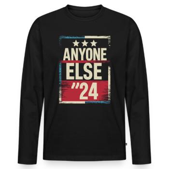 Élection Anyone Else 2024 - T-shirt manches longues Premium bio Homme - noir - Devant - Nico (187cm)