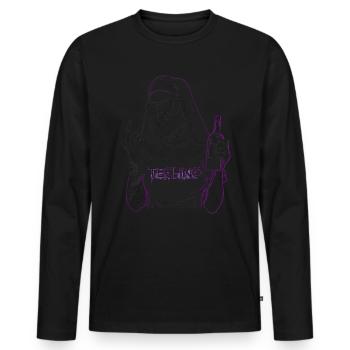 Rebellious Nun Techno Party Hardstyle - Männer Premium Bio Langarmshirt - Schwarz - Vorne - Nico (187cm)